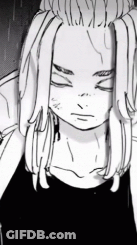 Black And White Drawing Of Person With Eyes Closed GIF