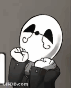 Black And White Drawing Of Person With Glasses And Fist GIF