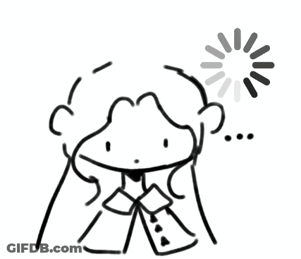 Black And White Drawing Of Person With Loading Circle GIF