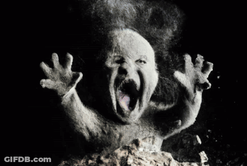 Black And White Drawing Of Person With Mouth Open GIF