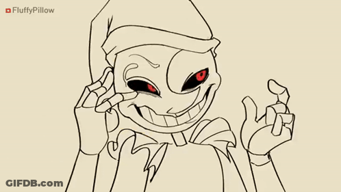 Black And White Drawing Of Person With Red Eyes GIF