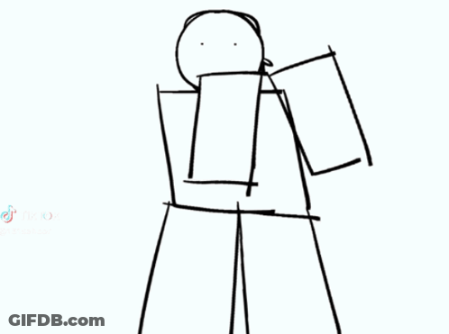 Black And White Drawing Of Smiling Person GIF