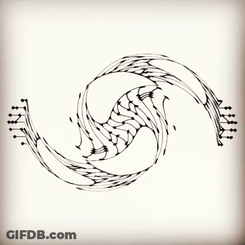 Black And White Drawing Of Three Eyes With Letter N GIF