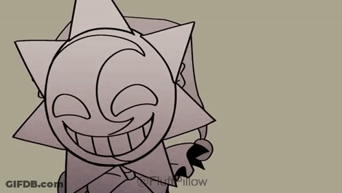 Black And White Drawing Of Two Cartoon Characters One Holding A Gun GIF