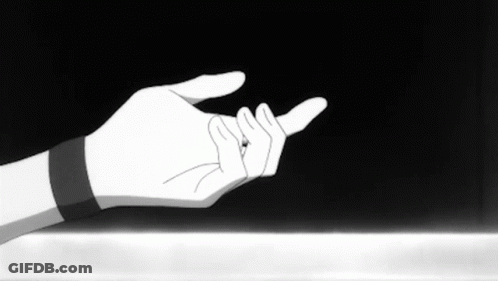 Black And White Drawing Of Two Hands Reaching Out GIF