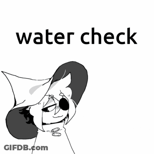 Black And White Drawing Of Witch Holding Glass Of Water With Water Check GIF