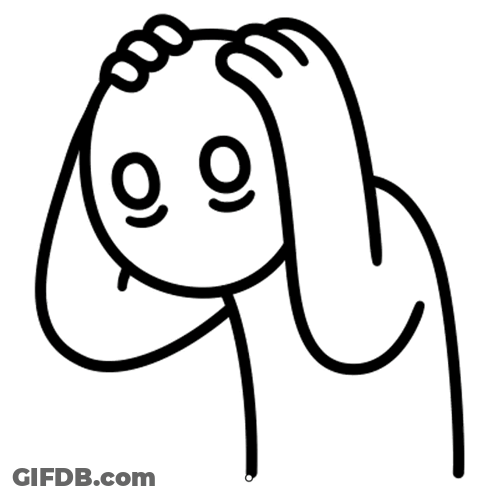 Black And White Drawing Person Holding Head GIF