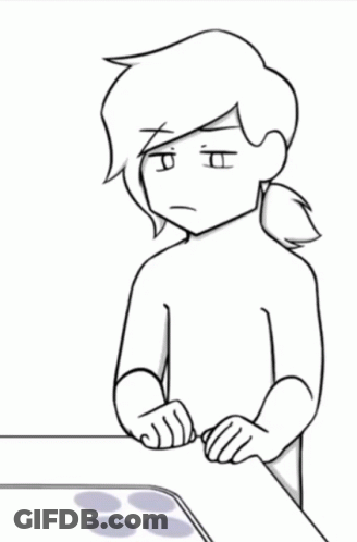 Black And White Drawing Person Speech Bubble Saying Tt GIF