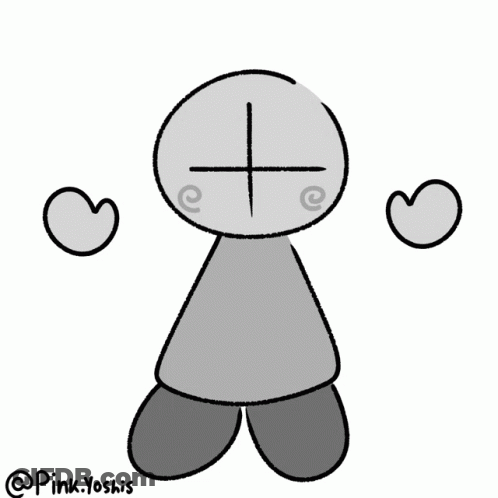 Black And White Drawing Person With Cross On Face GIF