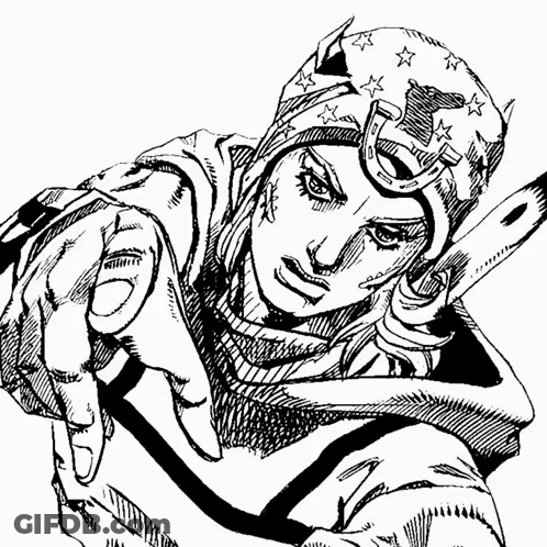 Black And White Drawing Person With Star Hat GIF