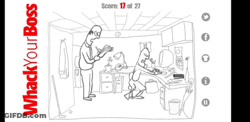 Black And White Drawing Room Saying Whack Your Boss GIF