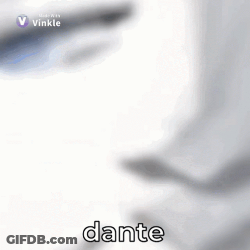 Black And White Drawing With Dante Text GIF