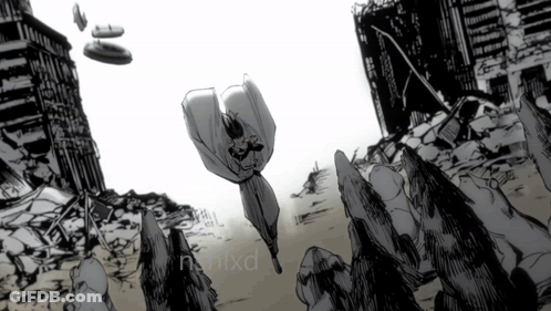 Black And White Drawing With Nanixd GIF