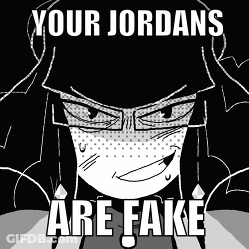 Black And White Drawing Your Jordans Are Fake GIF