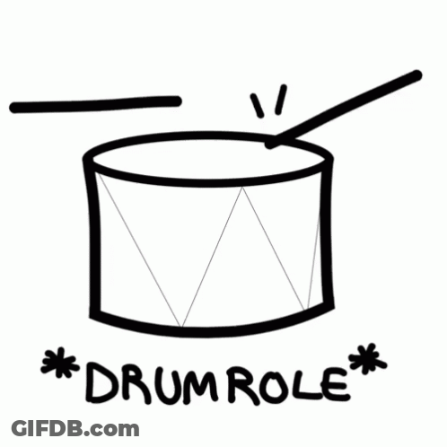 Black And White Drum With Drum Role Text GIF
