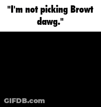 Black And White Duck Saying I'm Not Picking Browt Dawg GIF