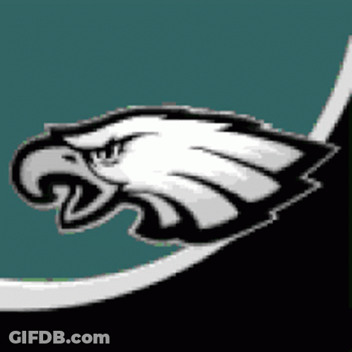 Black And White Eagle Head On Blue Background GIF