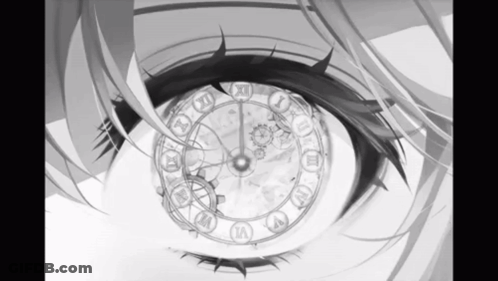 Black And White Eye With Clock GIF