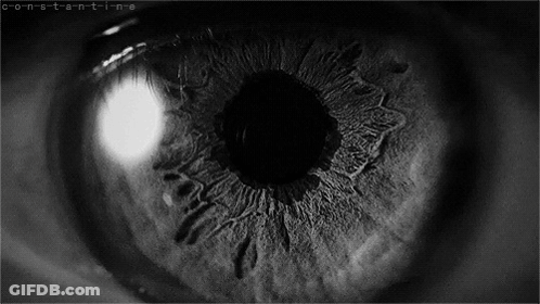 Black And White Eye With Constantime GIF