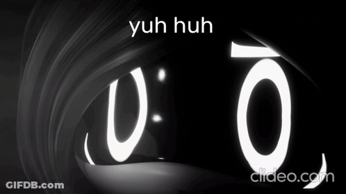Black And White Eyes Saying Yuh Huh GIF