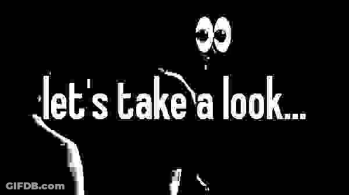 Black And White Face Drawing With Let's Take A Look GIF