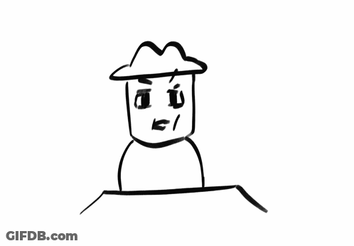 Black And White Face With Letter T GIF
