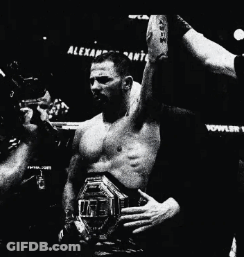 Black And White Fighter Holding UFC Belt GIF
