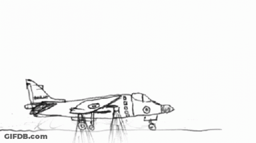 Black And White Fighter Jet With Letters A And B GIF