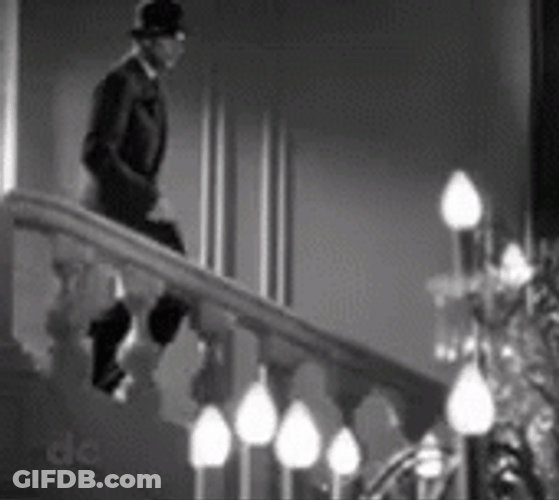 Black And White Film Guy Slide GIF