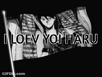Black And White Flag Saying I Love You Haru GIF