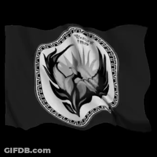Black And White Flag With Bird GIF
