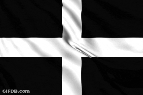 Black And White Flag With White Cross GIF