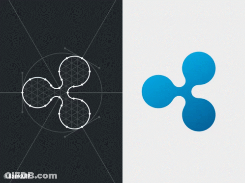 Black And White Flower With Blue Circle GIF