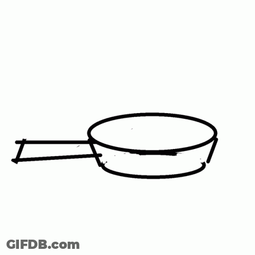 Black And White Frying Pan With Yellow Egg GIF