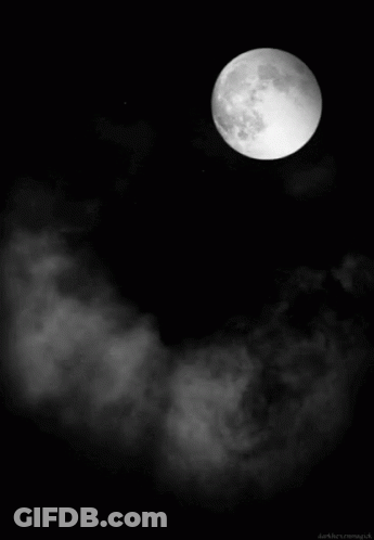 Black And White Full Moon In Cloudy Sky GIF