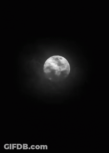 Black And White Full Moon In Cloudy Sky GIF