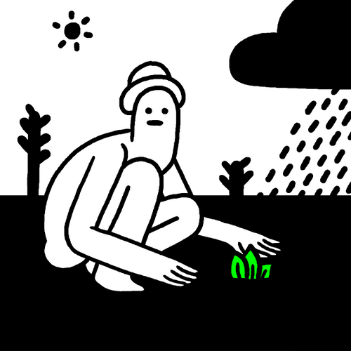 Black And White Gardening Animation GIF