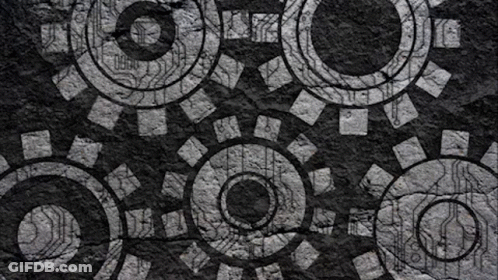 Black And White Gears Drawing GIF