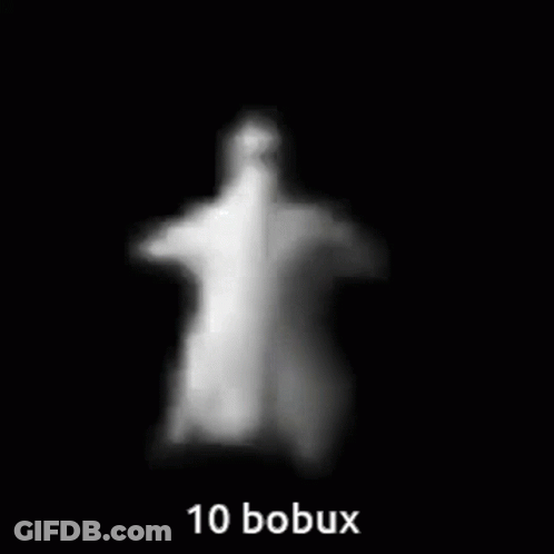 Black And White Ghost Saying 10 Bobux GIF