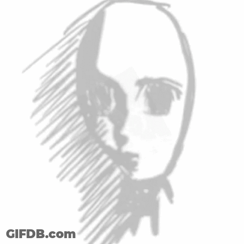 Black And White Ghost With Mouth Wide Open GIF