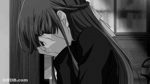Black And White Girl Covering Face With Hands GIF