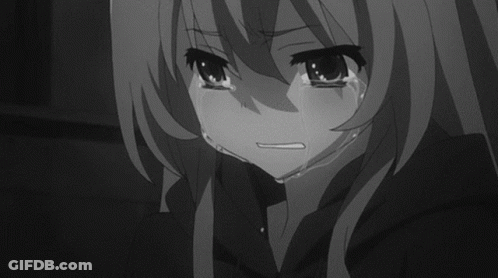 Black And White Girl Crying With Tears GIF