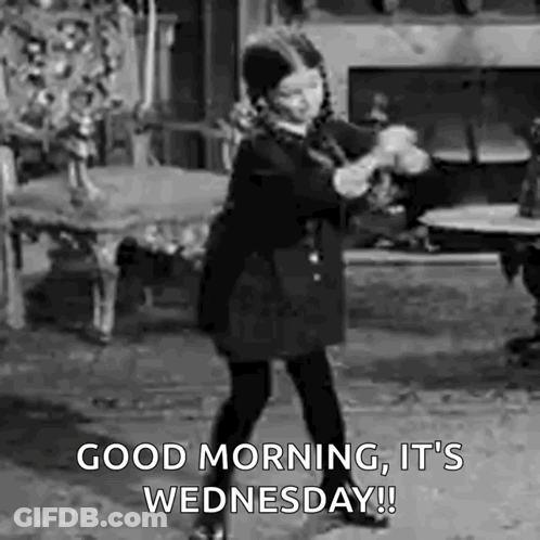 Black And White Girl Dancing Saying Good Morning It's Wednesday GIF