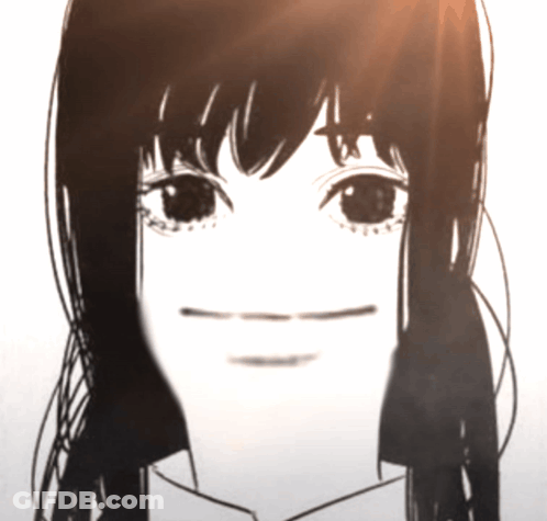Black And White Girl Face With Long Hair GIF