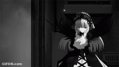 Black And White Girl In Dress With Wings GIF