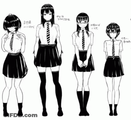 Black And White Girl In School Uniform And Tie GIF