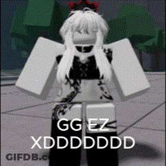 Black And White Girl In Video Game Saying GG EZ XDDDDDD GIF