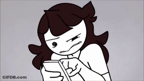 Black And White Girl Looking At Phone GIF