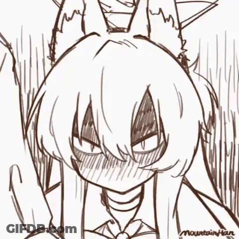 Black And White Girl With Cat Ears GIF