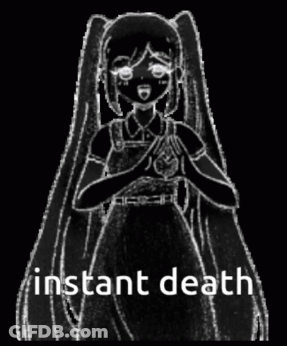 Black And White Girl With Instant Death GIF